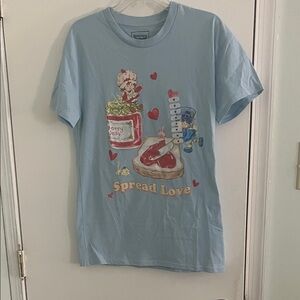 Light Blue Strawberry Shortcake Spread Love Graphic Tee